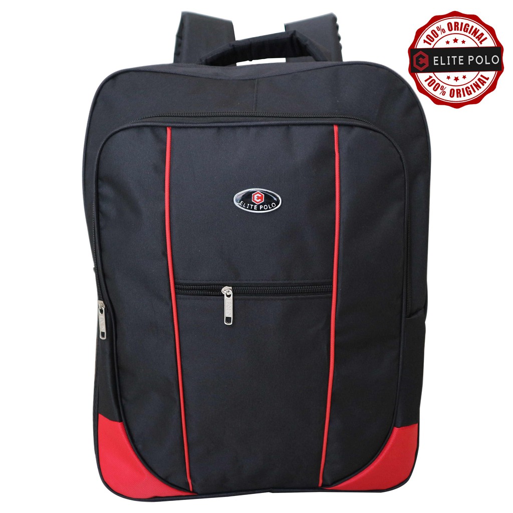 Tas Ransel Laptop Elite Polo Original Promo Bonus Rain Cover Ada Slot Laptop Murah Sekolah Kerja