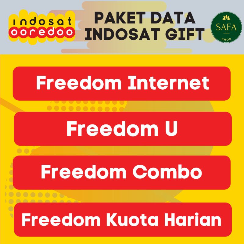 Kuota Indosat Freedom Internet , Unlimited , Combo 2GB 4GB 5GB 10GB 14GB 18GB 25GB 28GB 32GB 44GB 50