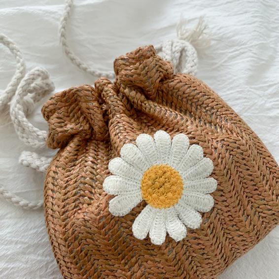 Mouseman - Tas Selempang Rajut Motif Bunga Daisy / Tas Serut "TTG.20Au22х"