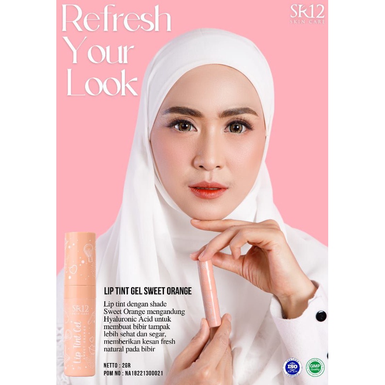 Lip Tint SR12 - Mencegah Bibir Kering &amp; Pecah Pecah Lip Ringan Dipakai Tahan Lama Lipstik Pelembab Tampilan Fresh Natural Pada Bibir