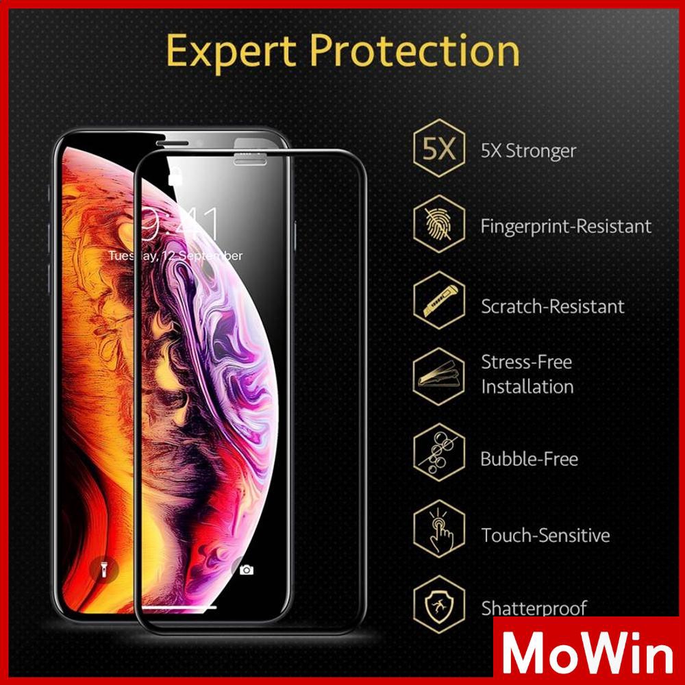 Mowin - For iPhone 12 Full Cover Tempered Glass Film Protective Film Screen Protectors Full screen Full coverage 9HD Hardness For iPhone 12 mini Pro Max Iphone 7 Se Max 8plus Pro 7plus X 11 Max Xr Xs Se2020