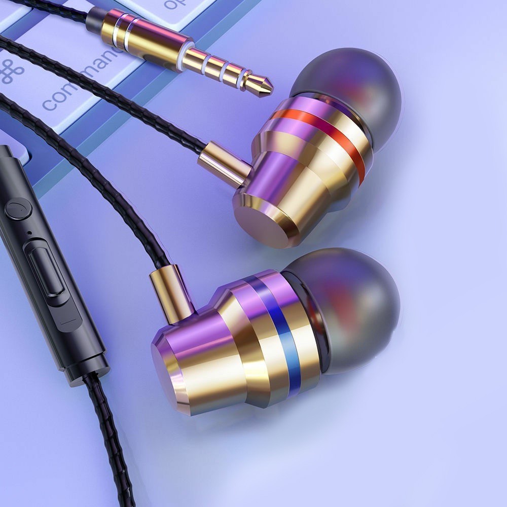 (Buy 1 Get 1 Free) Earphone In Ear HiFi Bass Bahan Metal Anti Air Dengan Kabel Jack 3.5mm