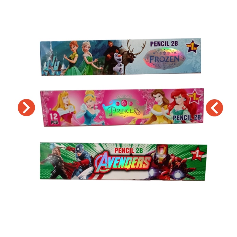 

4 PCS Pensil 2B Box Segitiga Karakter Anak Laki-laki dan Perempuan