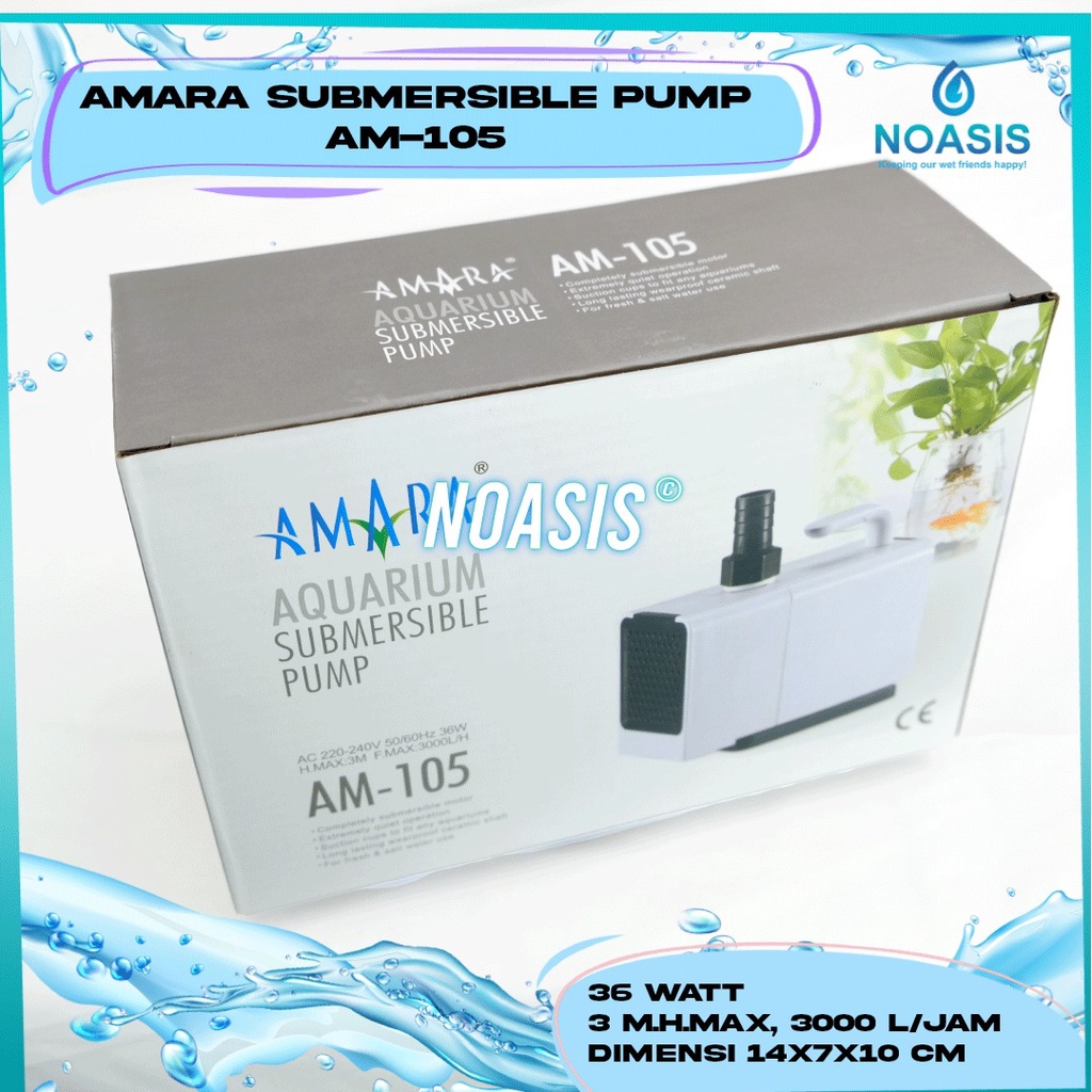 NOASIS POMPA AQUARIUM CELUP WATER PUMP AMARA AM 105 AM-105 LOW WATT