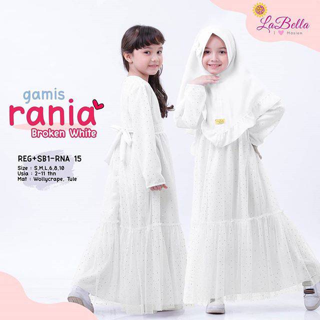 Gamis anak Labella / tutu / putih