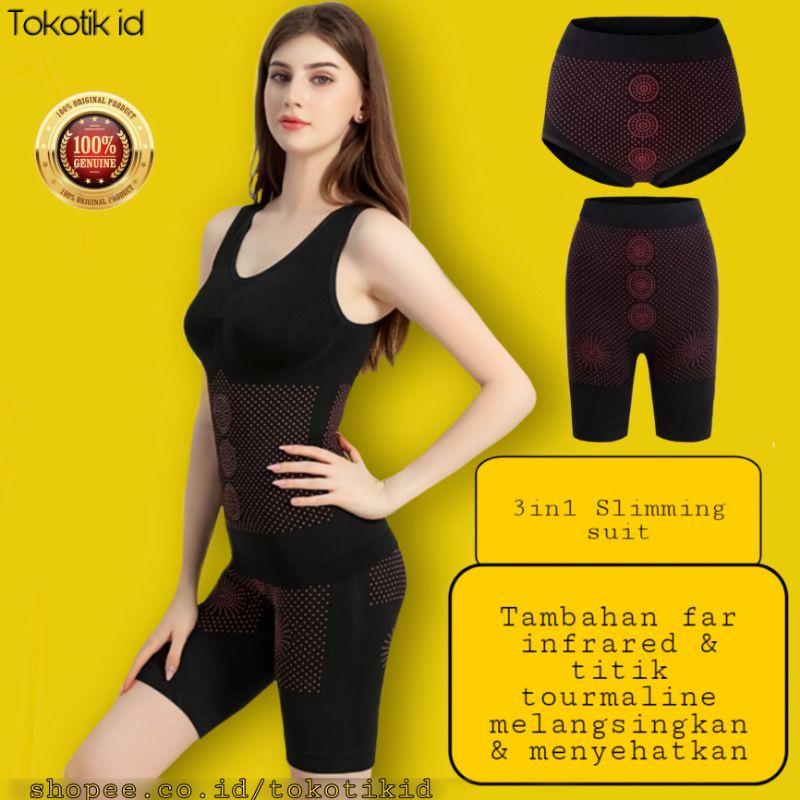 Monalisa korset infrared 3in1 peramping badan penutup lemak pelangsing perut pengecil paha slimming pants