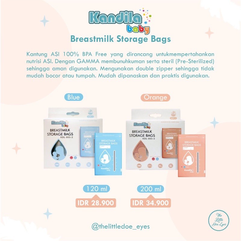 [READY] Kandila Baby Breast Milk Storage Bags Kantong Asi