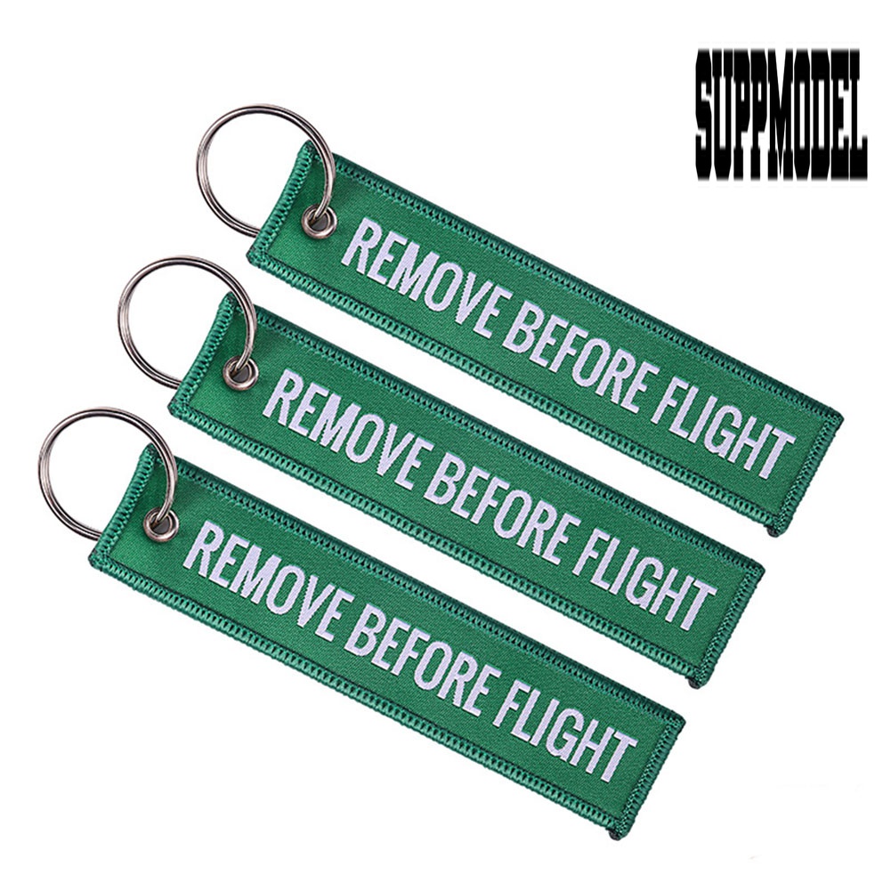 Gantungan Kunci Bordir Tulisan Remove Before Flight Untuk Mobil / Motor