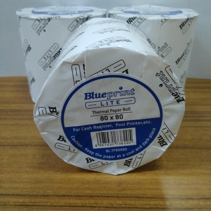 

Blueprint Lite Kertas Thermal Roll 80x80 mm KERTAS KASIR STRUK