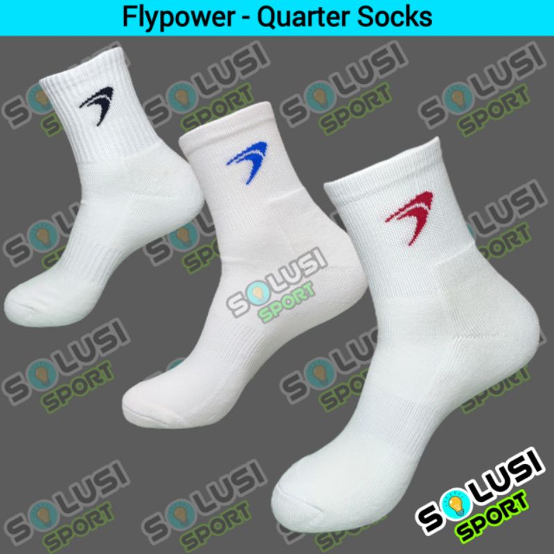 Kaos Kaki FLYPOWER Badminton Bulutangkis Quarter Sport Socks Original