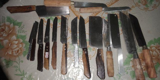 Paket 13 Pisau Dapur Cacah Cincang Daging Buah Sayur Usul Lambu - Bahan Baja & Stainless