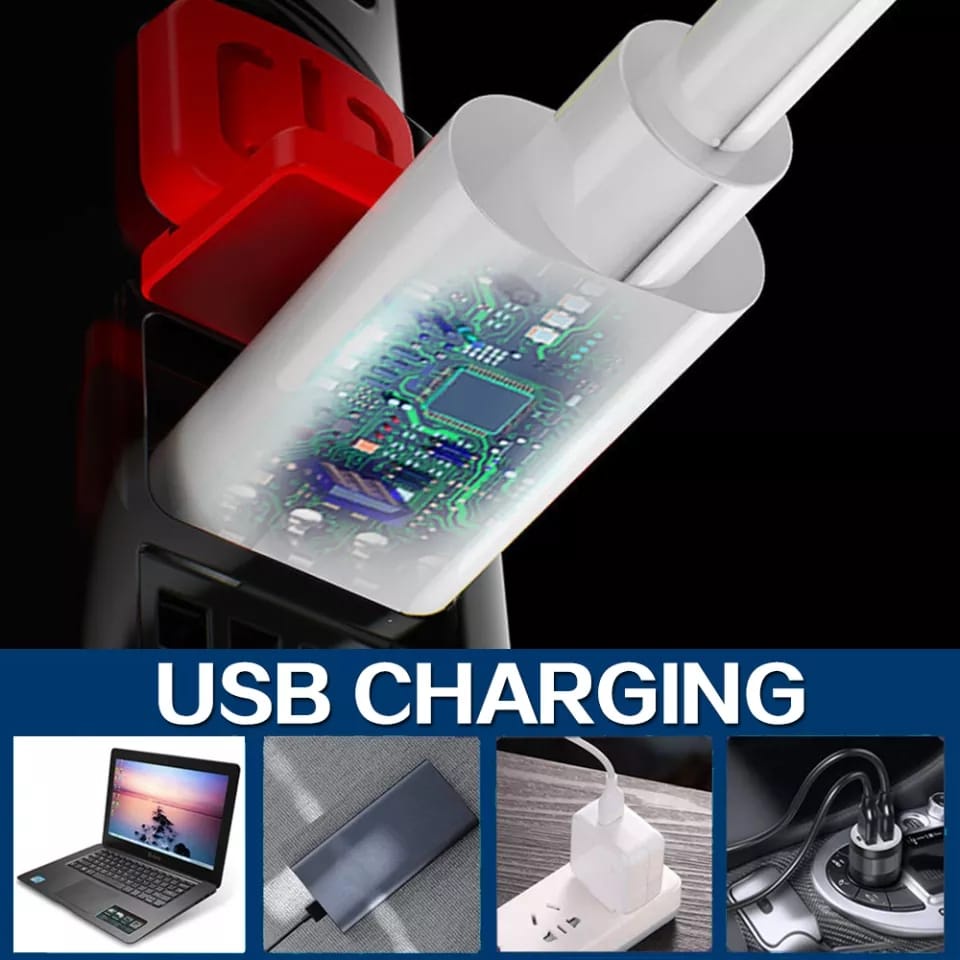 HS-981 Senter 9 LED Baterai Cas Waterproof Super Terang LED Side COB Samping