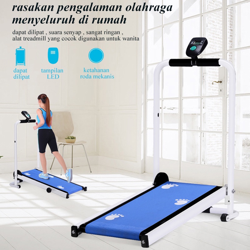 【Ready Saham + COD】 Treadmill mini Hemat/Treadmill Tanpa Suara Dalam Ruangan Multifungsi Treadmill/peralatan fitness/Treadmill Manual MultiFungsi Treadmill