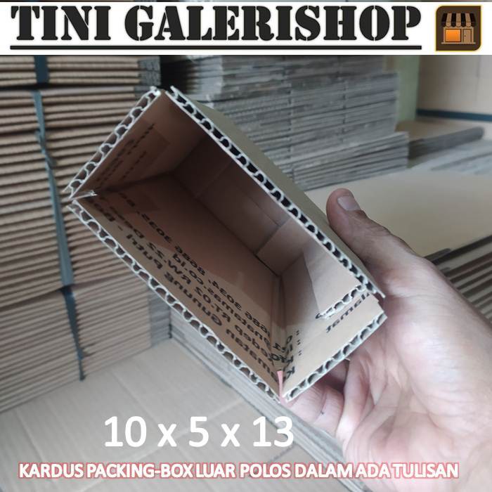 Kardus Packing-Box Uk.10x5x13 cm Luar Polos Dalam Ada Tulisan-2