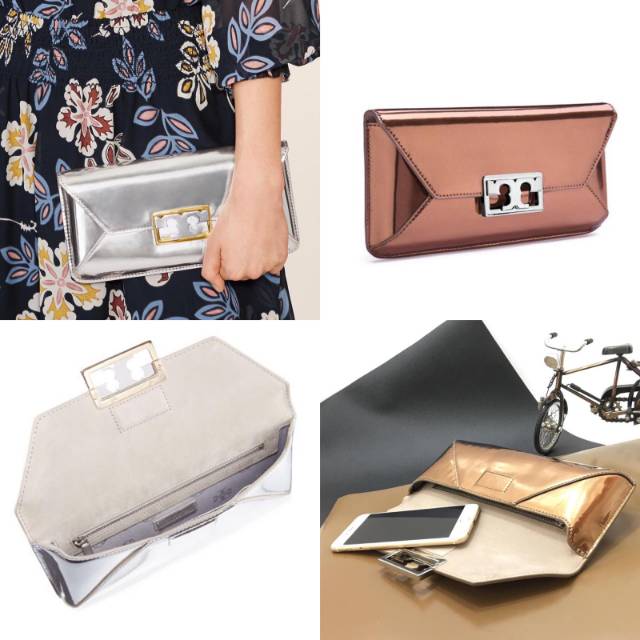 Tory Burch Gigi Metallic Clutch mika bag tas pesta pouch original tas authentic asli