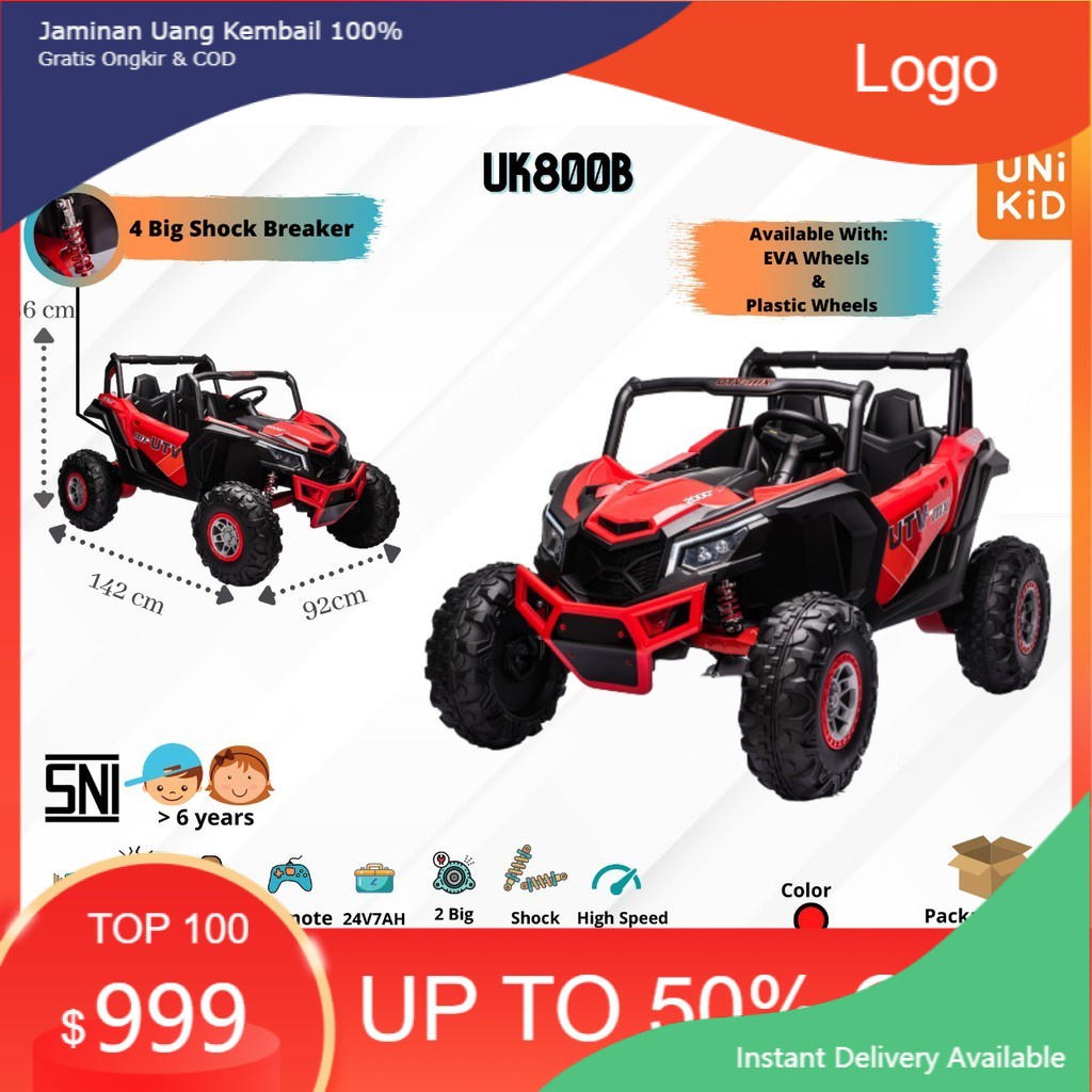 Mainan Anak Mobilan Aki Jeep UTV Besar Unikid UK 800B