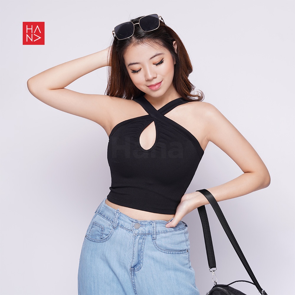 Hana Fashion - Brianna Halter Tank Top Rajut Wanita - TT239