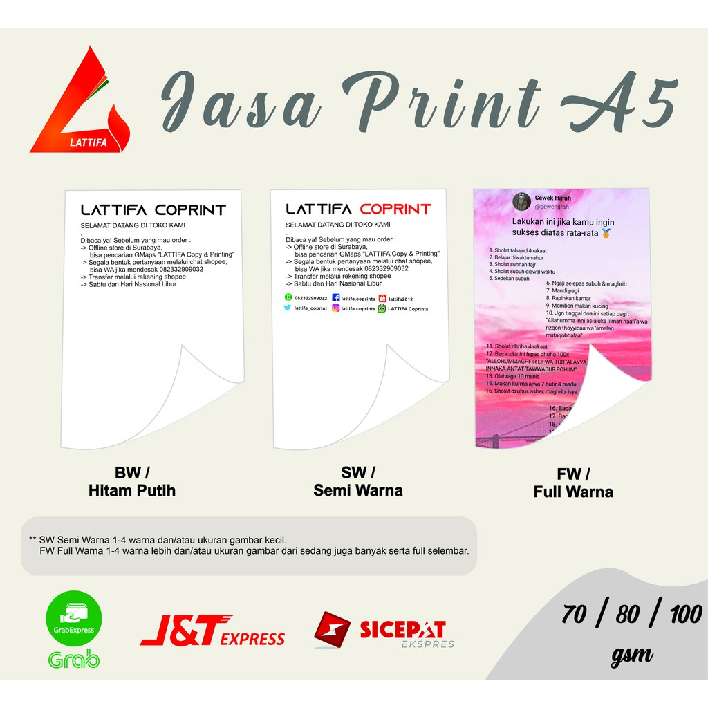 

JASA PRINT / CETAK HVS A5 70 / 80 / 100 gsm