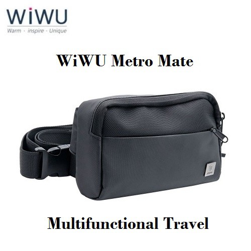 WIWU METRO MATE - Multifunctional Waterproof Slim Travel Waist Bag - Tas Pinggang Travel Multifungsi