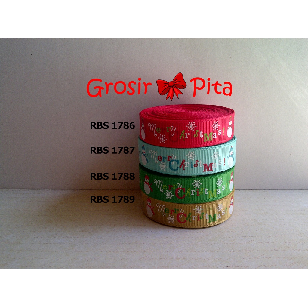 

(25 yard) Pita Grosgrain Motif Natal RBS 1786,1787,1788,1789 | Pita Christmas | Toko Bahan Craft | Grosir Pita