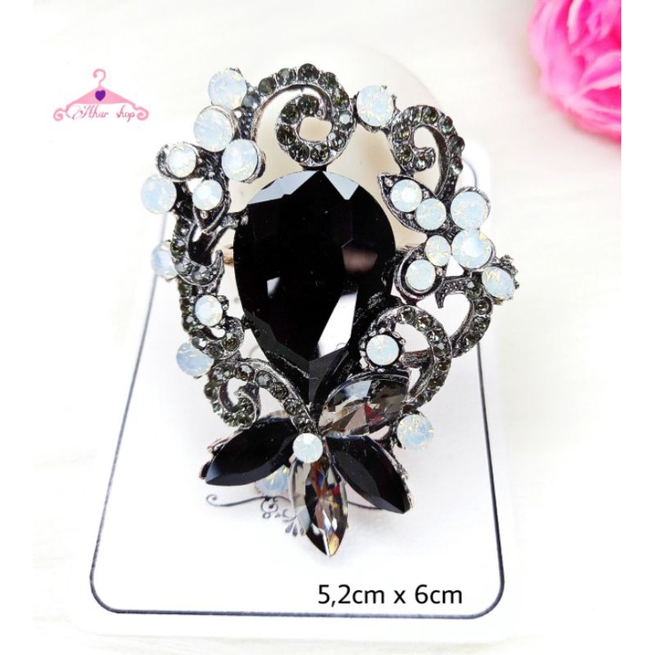 Athar Shop|Bros kristal diamond permata kilau imitasi/Brooch import premium mewah/bross hijab pesta