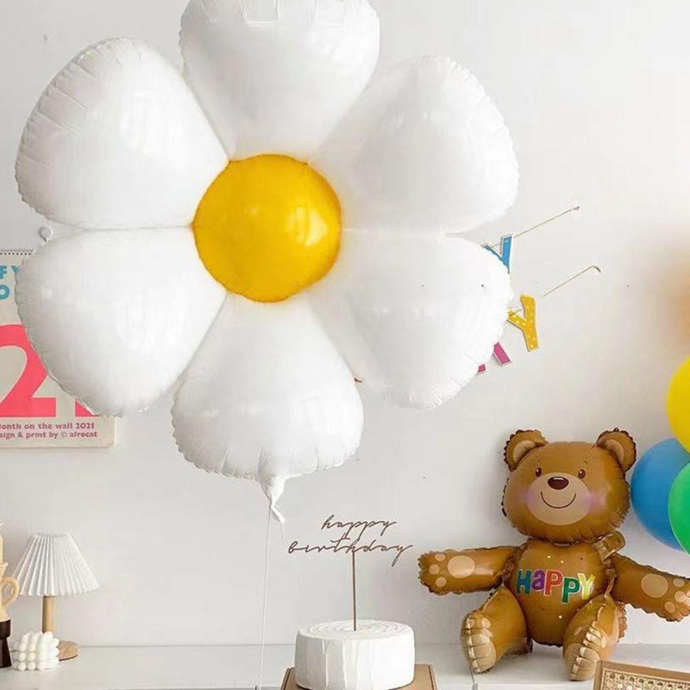 [Elegan] Balon Tema Hawaii Musim Panas Baby Shower Bunga Matahari Daisy Flower Helium Properti Foto