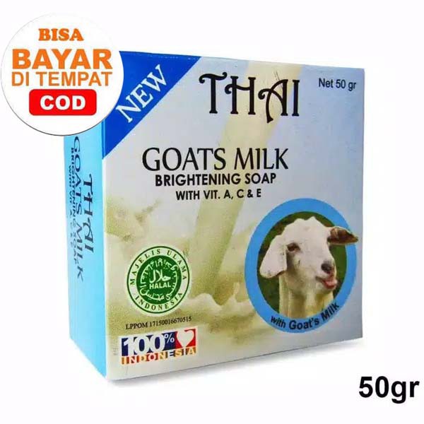 [Beli 12 Free Gift] THAI Goats Milk Soap 50 gr_Sabun Susu Kambing