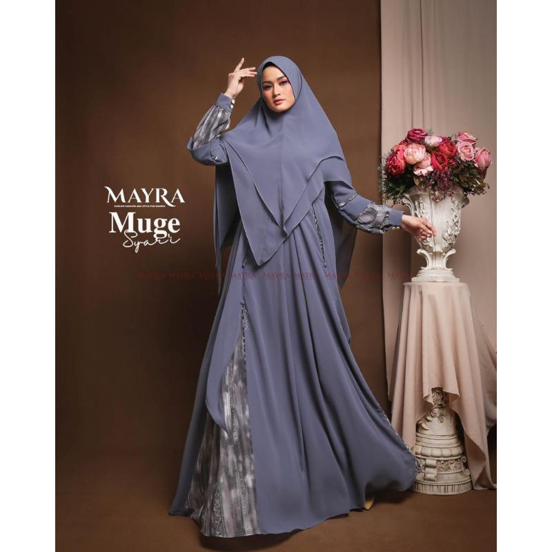 dress muslim/gamis syari/gamis terbaru Muge syar'i by Mayra