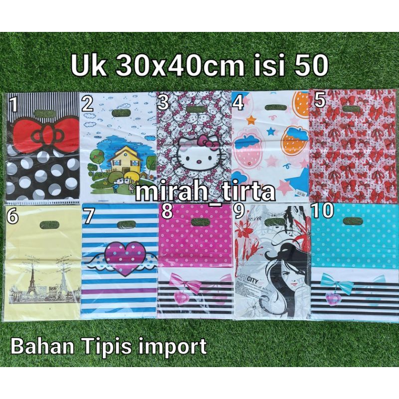 

❤Termurah❤ Kantong plong motif 30x40cm . kantong kresek olshop online shop baju