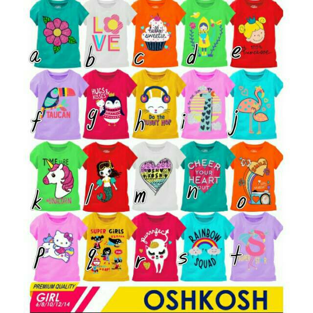  Oshkosh  girls 6 8 10 12 14 kaos  anak  perempuan murah  ecer 