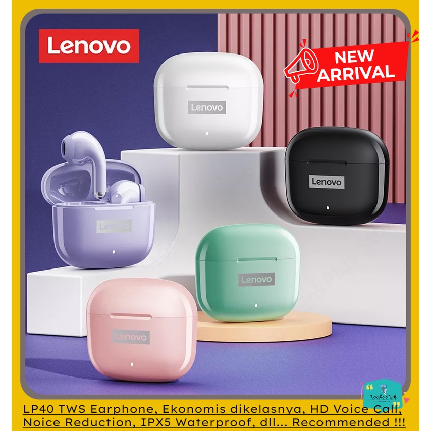 LENOVO LP40 True Wireless Earphone Headset Bluetooth Mini Earbuds TWS