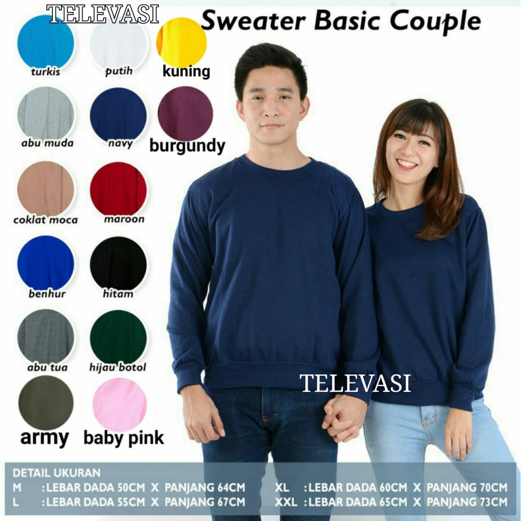 SWEATERPOLOS | SWEATER BASIC POLOS FOTO=1 SIZE M-XXL UNISEX