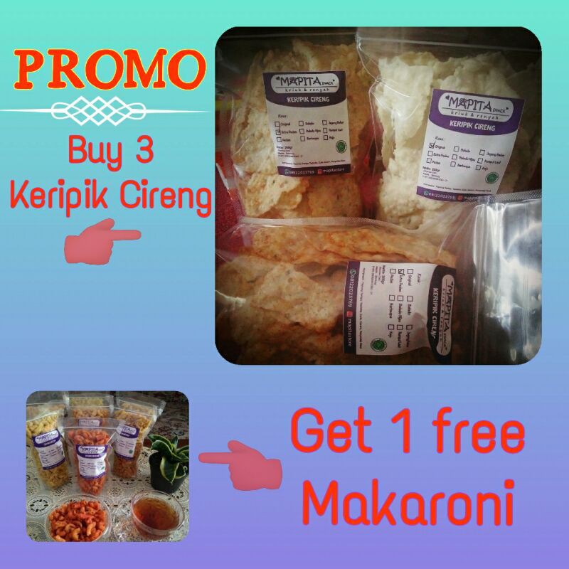 

Keripik Cireng MAPITA/ 3 pcs/free1 Makaroni
