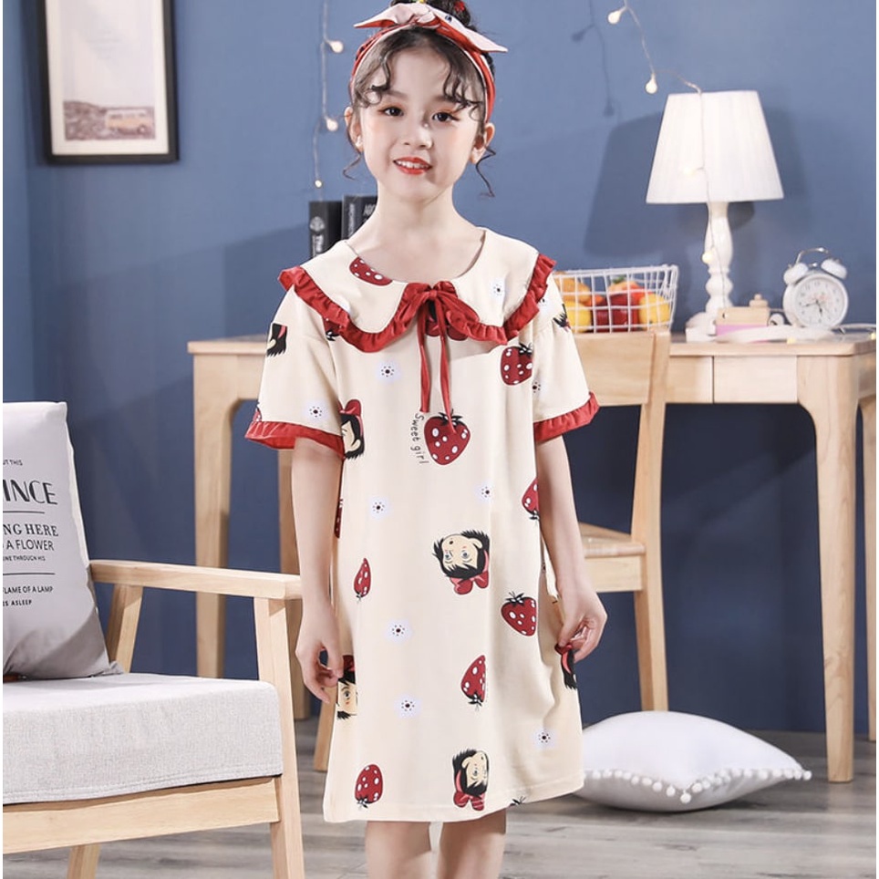 DASTER ANAK IMPORT DRESS RUMAHAN HOMEY DRESS USIA 3-12 TAHUN