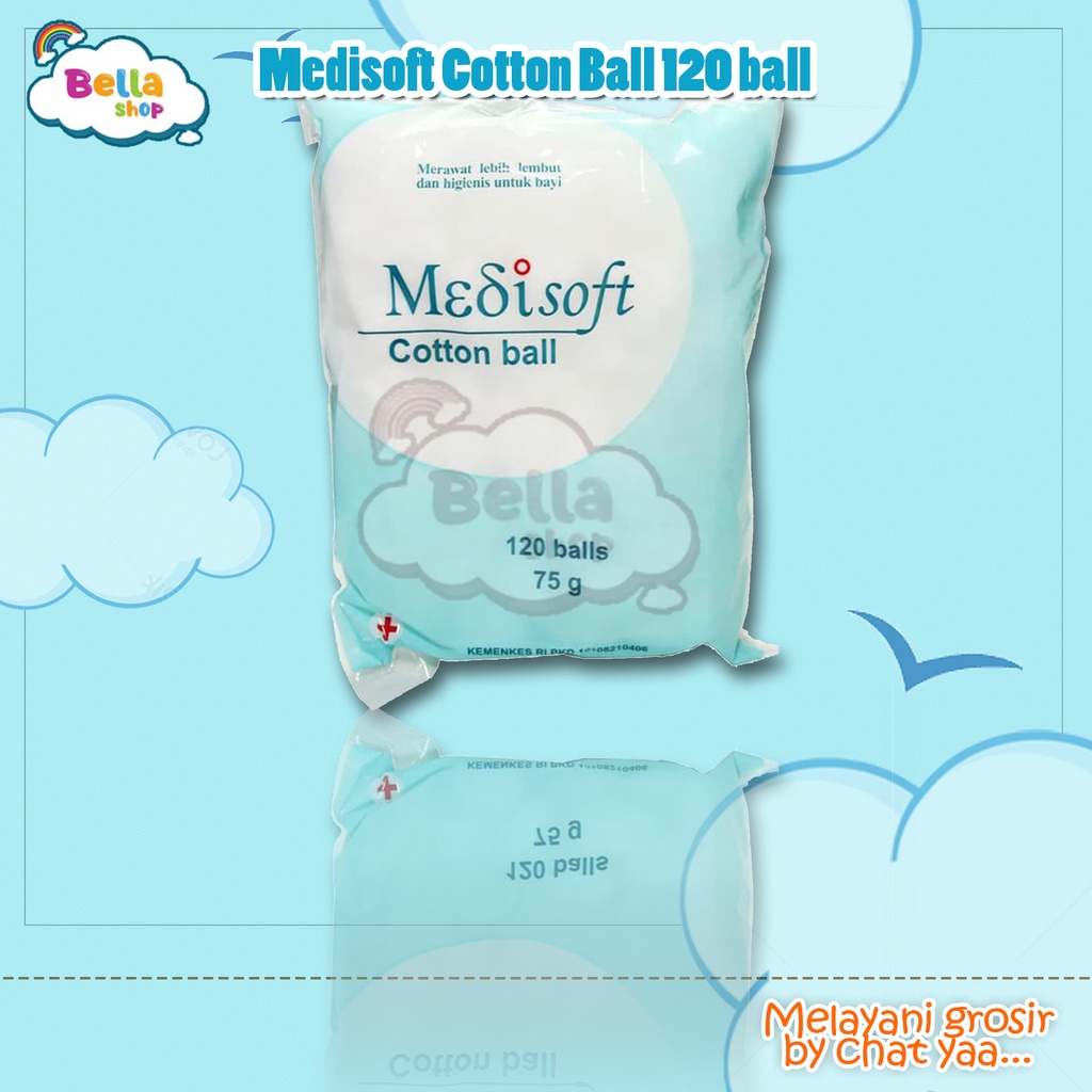Medisoft Cotton Ball 120 ball Bola Kapas Bayi - BELLA SHOP