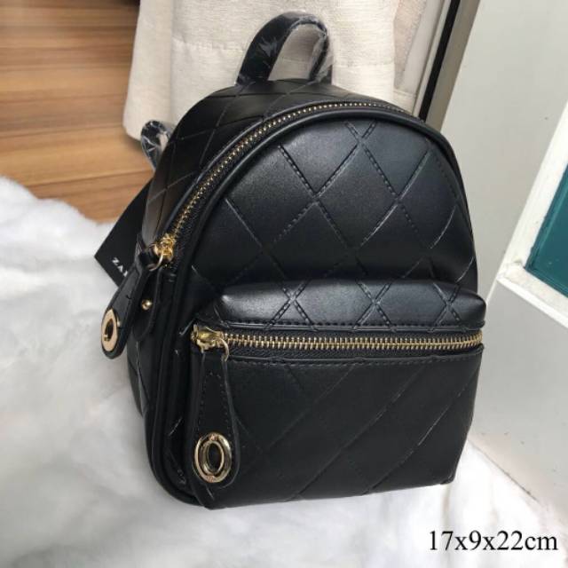 zara quilted backpack