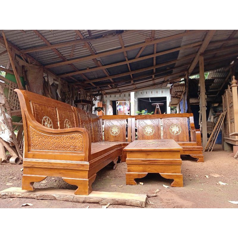 kursi sudut semut jati TPK / kursi tamu / kursi jati