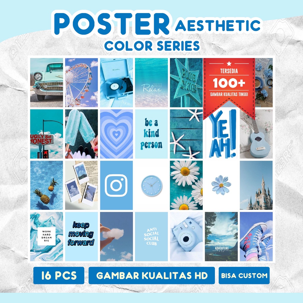 Poster Dinding Aesthetic Color Series Hiasan Dinding A4 A5 A6 Dekorasi ...