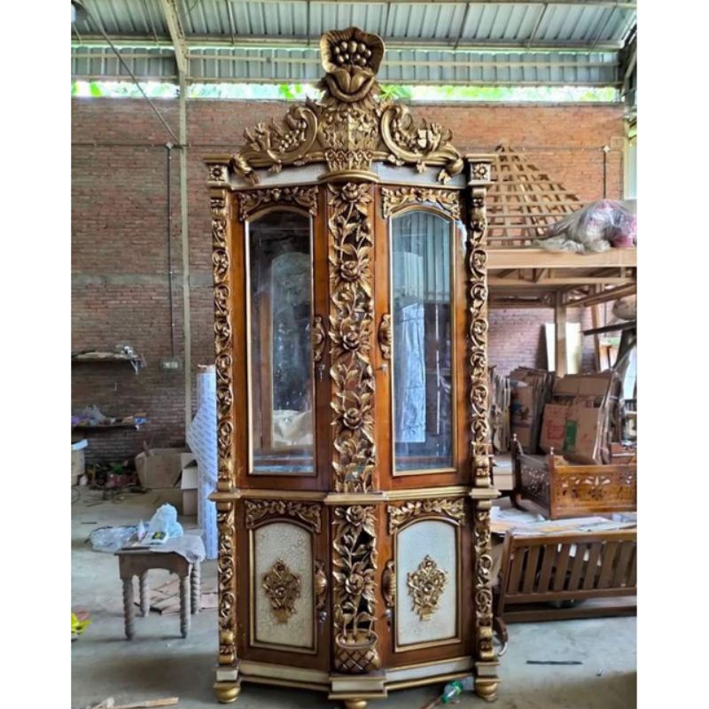 LEMARI HIAS,LEMARI POJOK JATI,LEMARI SUDUT SHIMA