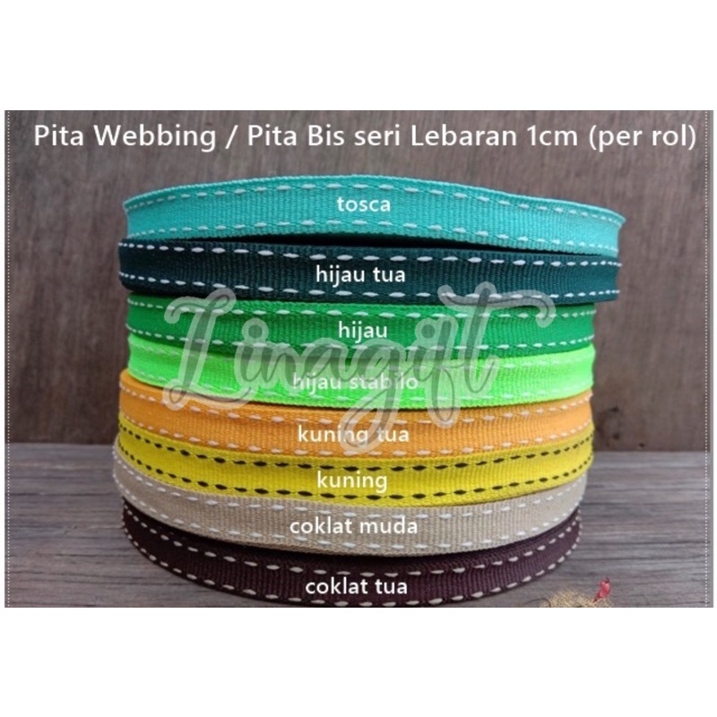 

( Rol 25 Yard ) PITA POLYESTER WEBBING RIBBON - GROSSGRAIN 1 CM PITA GROS GRAIN HIASAN LEBARAN KADO IDUL FITRI SELAMAT IDUL ADHA SNACK BINGKISAN EID MUBARAK SOUVENIR