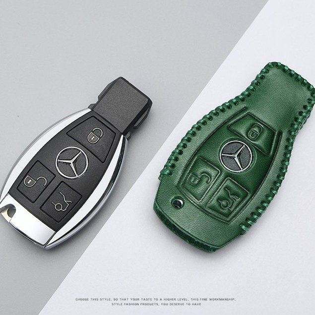 Holder Kunci Mobil Keyless Entry Bahan Kulit Asli Untuk Mercedes Benz Amg W204 C63