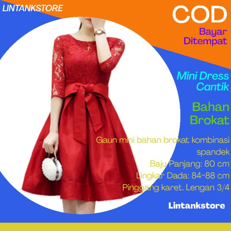 Dress Brokat Wanita Dres Pesta Wanita Dres Cewek Terbaru Drees Import Korea Kondangan Kekinian Murah