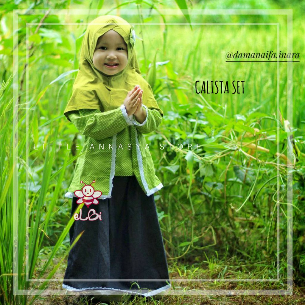 Baju Muslim Anak / Baju Muslim Balita Perempuan / Calista Set