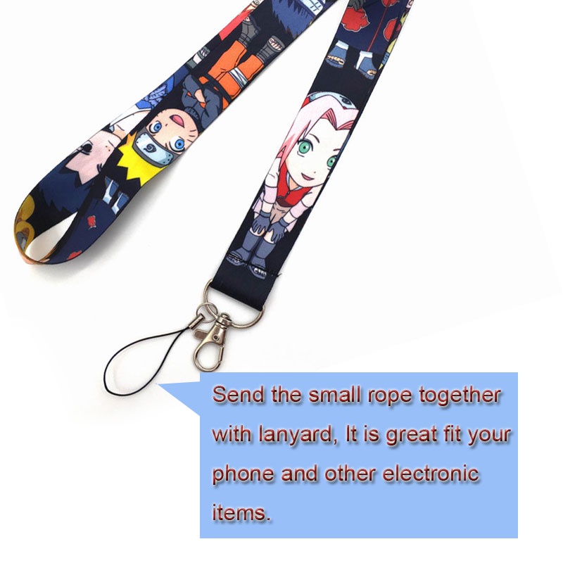 Tali Lanyard Leher Motif Anime Naruto Untuk Gantungan Kunci / Handphone