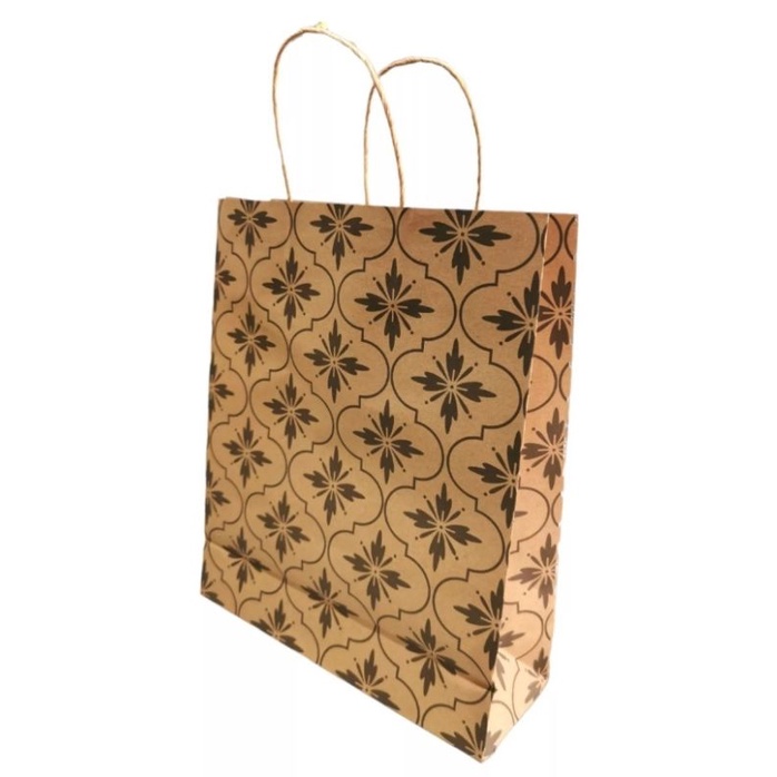 

1 pcs Paper Bag Coklat Motif/Tas Kertas Tempat Kado