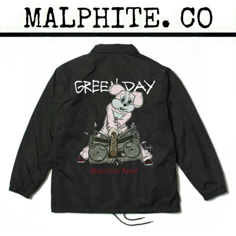 Coach Jacket Green Day Revolution Radio Windbreaker Motif Logo Band Musik Merch Metal Punk Rock And 