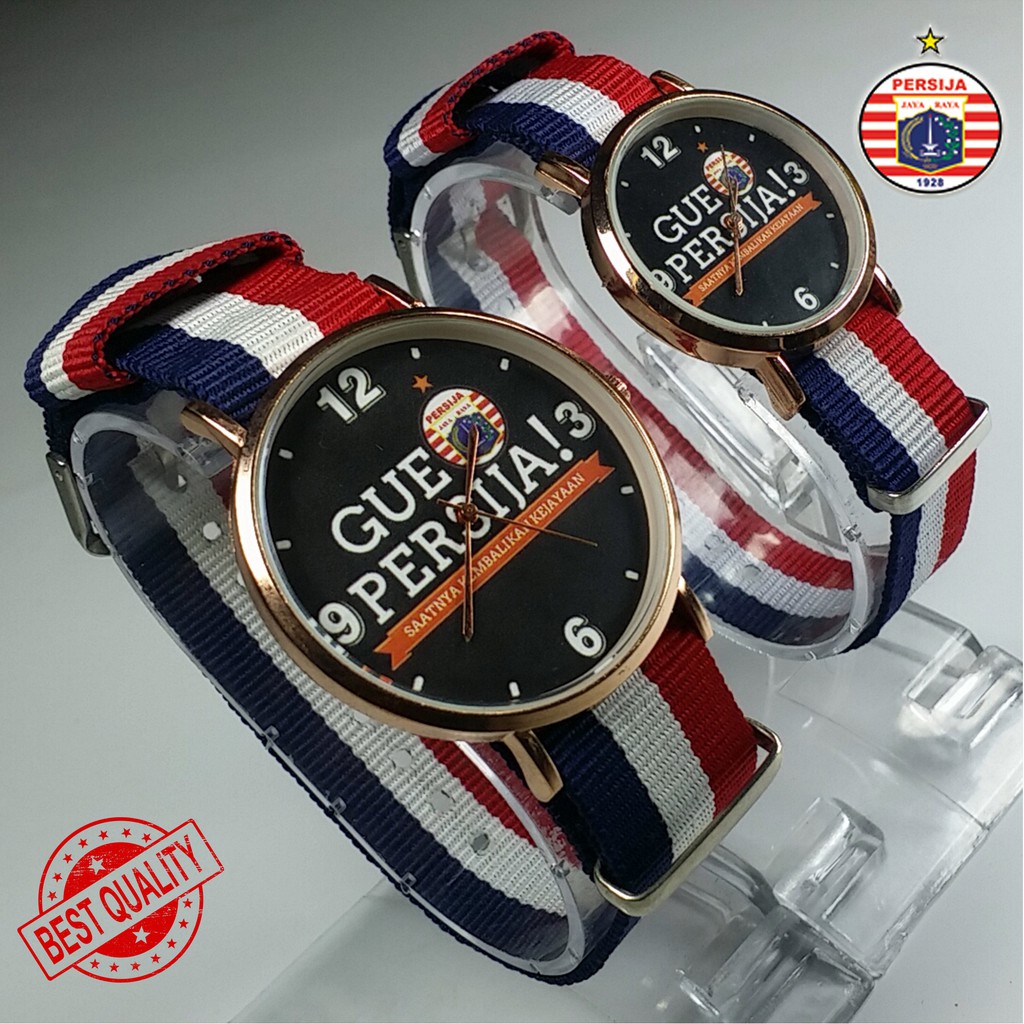 (LIMITED EDITION) JAM TANGAN GUE PERSIJA COUPLE TALI KANVAS