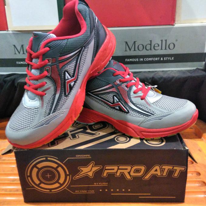 Fashion Way Sepatu Pro Att Mc 50 Abu Merah Karet - Abu Merah, 40