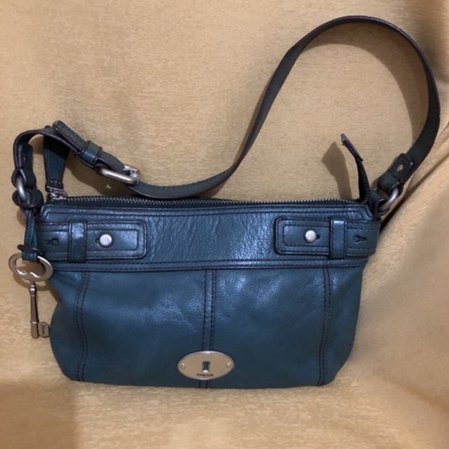 tas fossil maddox hijau green preloved second authentic asli original shoulderbag
