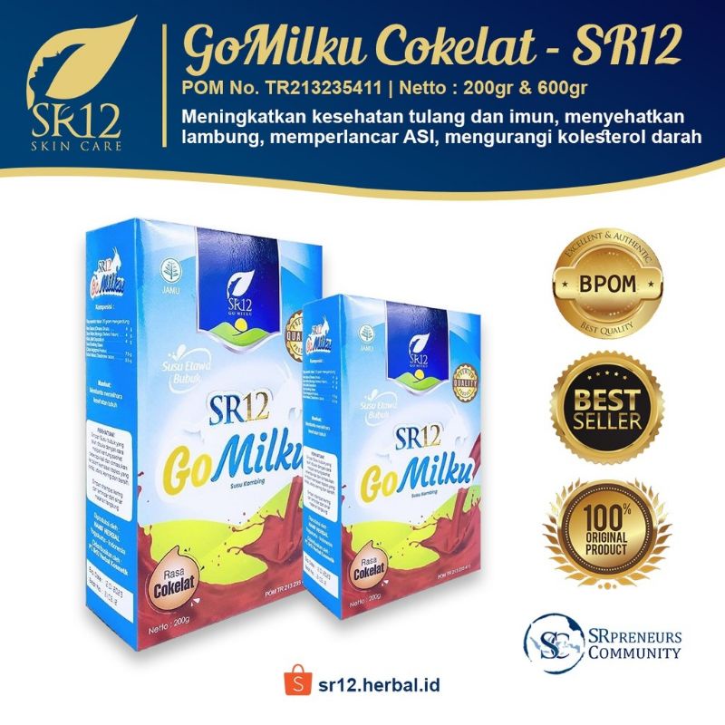 

SUSU KAMBING GOMILKU SR12 / SUSU ETAWA KUALITAS PREMIUM / GOAT MILK SUSU BUBUK TANPA GULA BPOM